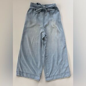 Cloth & Stone Women's Blue Chambray Lyocell Drapey Wide Leg Pants Size Small